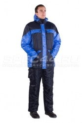 Одежда специальная утепленная Куртка рабочая утепленная  (Реглан) мужская Оксфорд т/синий с васильком