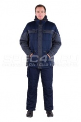 Одежда специальная утепленная Куртка рабочая утепленная  мужская Твил т/синий с серым