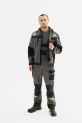 Одежда специальная летняя Костюм Грит Люкс с СОП мужской, арт. КОС 004, серый/черный