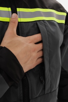 Одежда специальная утепленная Куртка Бренд с СОП демисезонная мужская, арт. КУР 101/ДМ, серый/черный