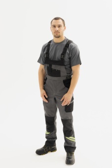 Одежда специальная летняя Костюм Грит Люкс с СОП мужской, арт. КОС 004, серый/черный