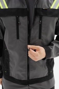 Одежда специальная летняя Костюм Грит Люкс с СОП мужской, арт. КОС 004, серый/черный