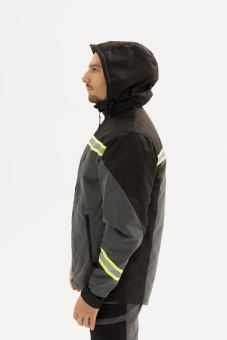 Одежда специальная утепленная Куртка Бренд с СОП демисезонная мужская, арт. КУР 101/ДМ, серый/черный