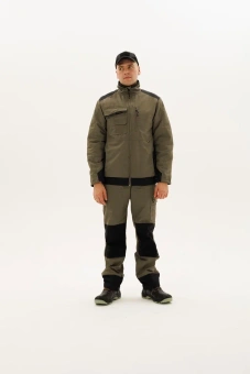 Одежда специальная утепленная Куртка Вест Ворк демисезонная мужская, арт. КУР 605/ДМ, тк. Канвас, хаки/черный