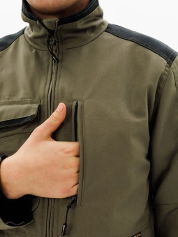 Одежда специальная утепленная Куртка Вест Ворк демисезонная мужская, арт. КУР 605/ДМ, тк. Канвас, хаки/черный