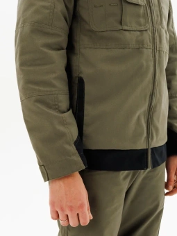 Одежда специальная утепленная Куртка Вест Ворк демисезонная мужская, арт. КУР 605/ДМ, тк. Канвас, хаки/черный