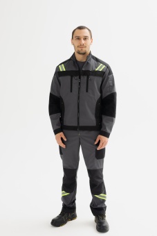Одежда специальная летняя Костюм Грит Люкс с СОП мужской, арт. КОС 004, серый/черный